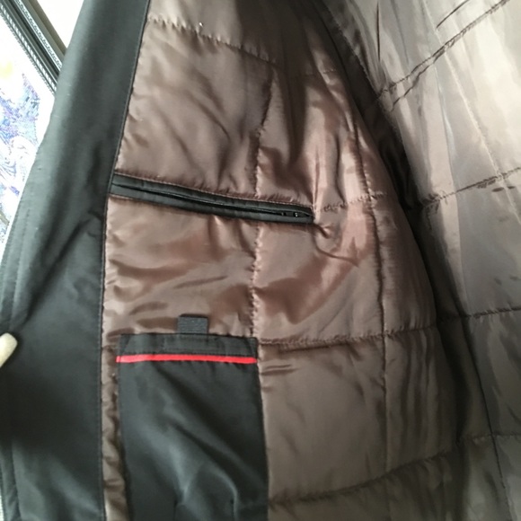 Euro Men’s Black Zippered Coat w/ Inside Pockets - Picture 5 of 7